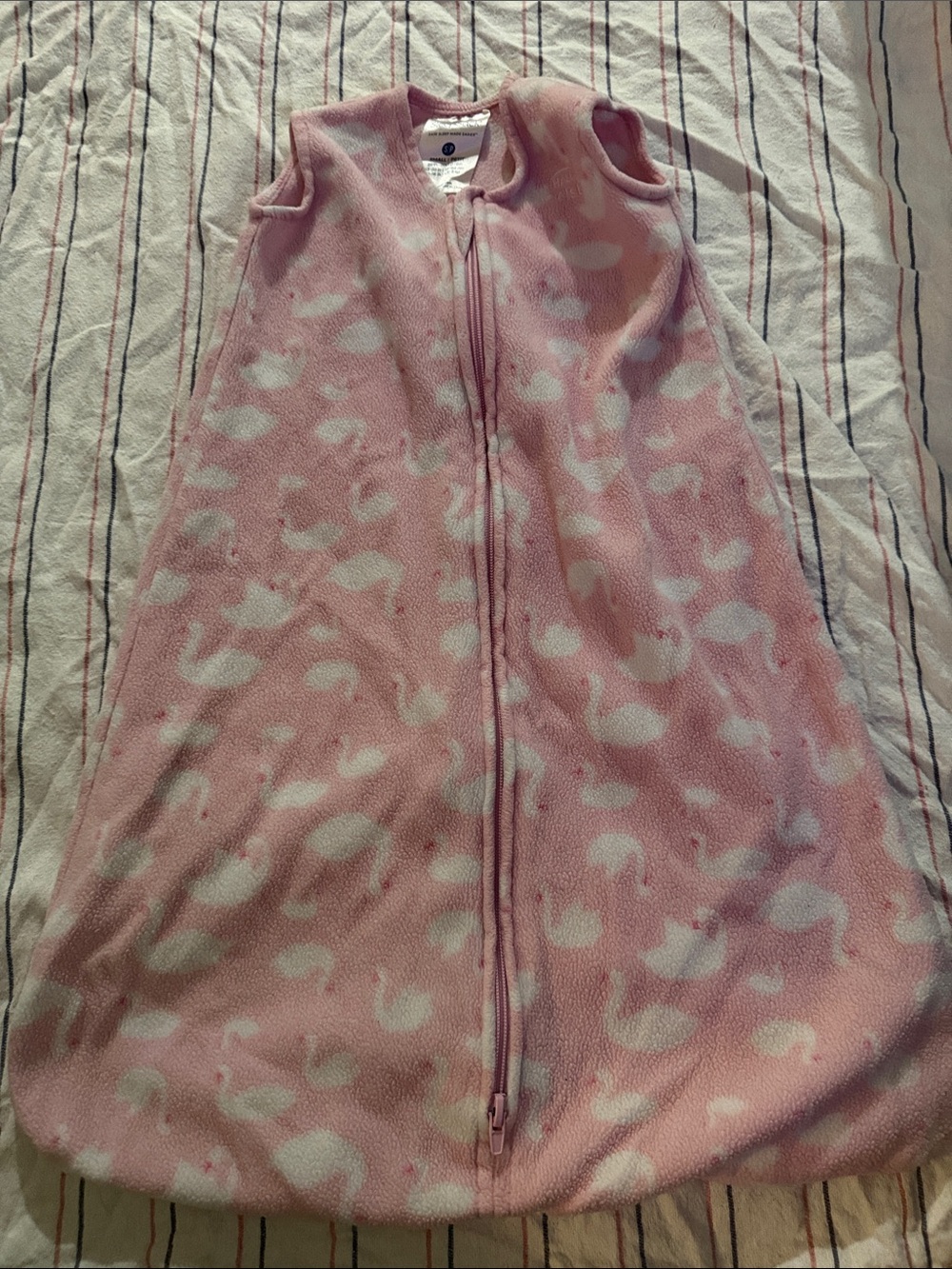 Halo Pink and White Swans Fleece Sleep Sack